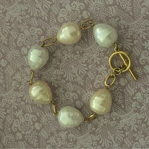 RLL Ralph Lauren gold chain and pearl bracelet